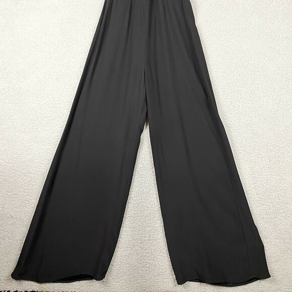 STAUD Jumpsuit Sz 2 Black Gabriella Wide Leg Luxury Designer Keyhole Front NWT - Picture 3 of 11